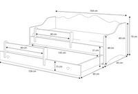 Letto matrimoniale EMMA II 160x80 con materasso - Bianco / Rosa