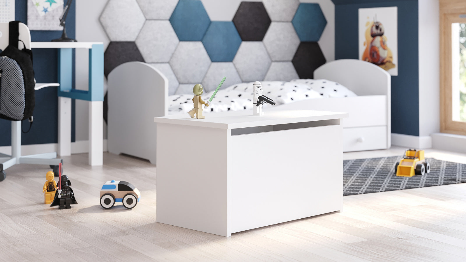 Baule portagiochi DARIA - bianco