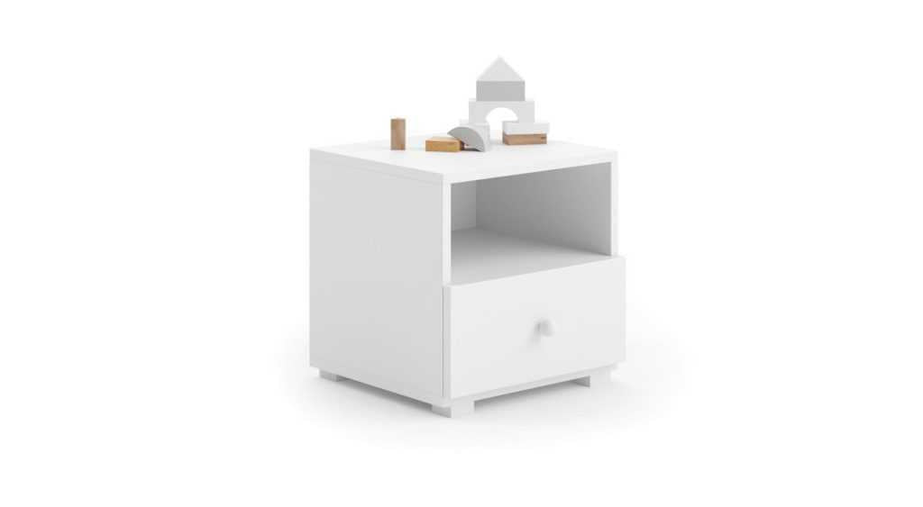 Comodino Emi bianco - maniglia bianca