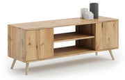 Mobile TV FOCUS 155 cm in stile scandinavo, gambe in legno - Rovere Craft