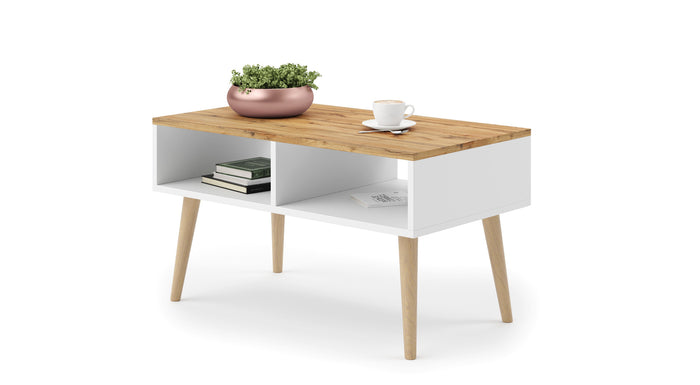 Tavolino da caffè Sandi Craft Oak - Bianco
