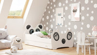Letto per bambini ANIMALS 140x70 con cassetto e materasso - Panda