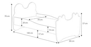 Letto per bambini ANIMALS 140x70 con materasso - Gatto rosa