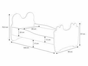 Letto per bambini ANIMALS 160x80 con materasso - Gatto rosa