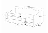 Letto per bambini EMMA 180x80 con materasso - Bianco/Rosa