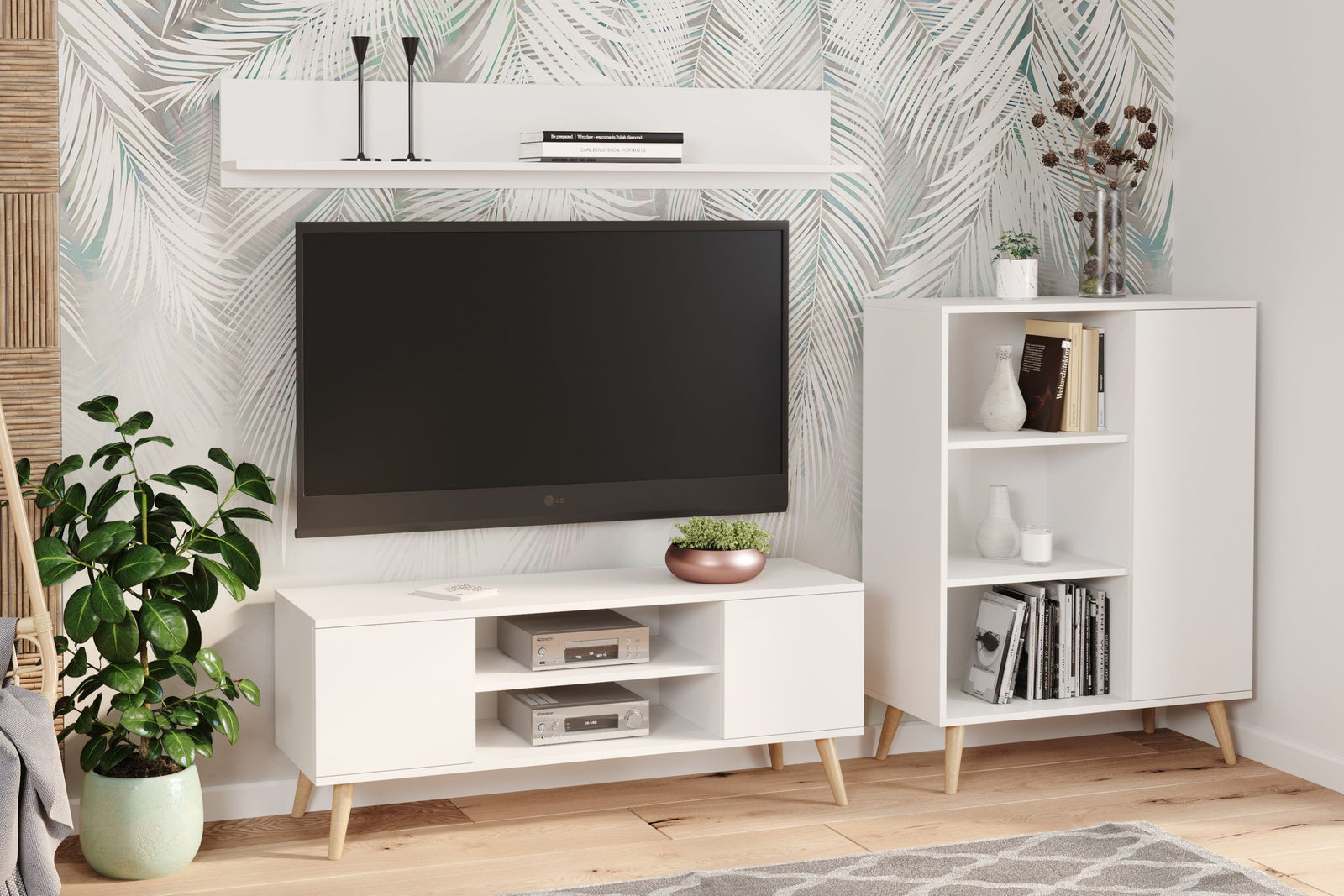 Mensola bianca 100 cm - bianco