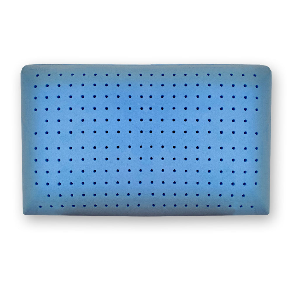 Guanciale memory foam polar gel forato fresco e traspirante, cuscino modello saponetta con maglina - Comprarredo