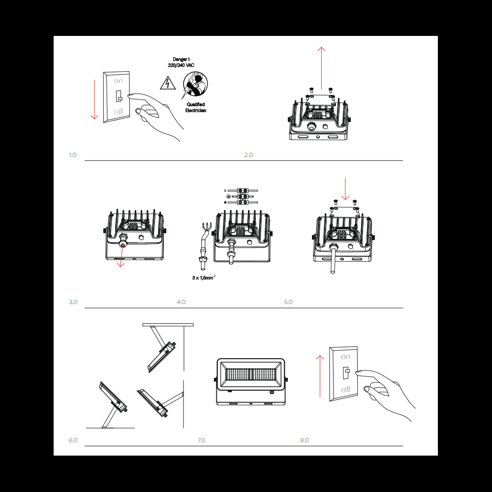 Proiettore LED da esterno Polaris 200W CCT IP65 120° - 3000K/4000K/5000K - Bianco opaco Beneito & Faure