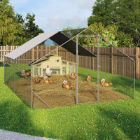 IDMarket - Pollaio 12 m² 4x3 M con grande trespolo 4 livelli in legno di acciaio zincato