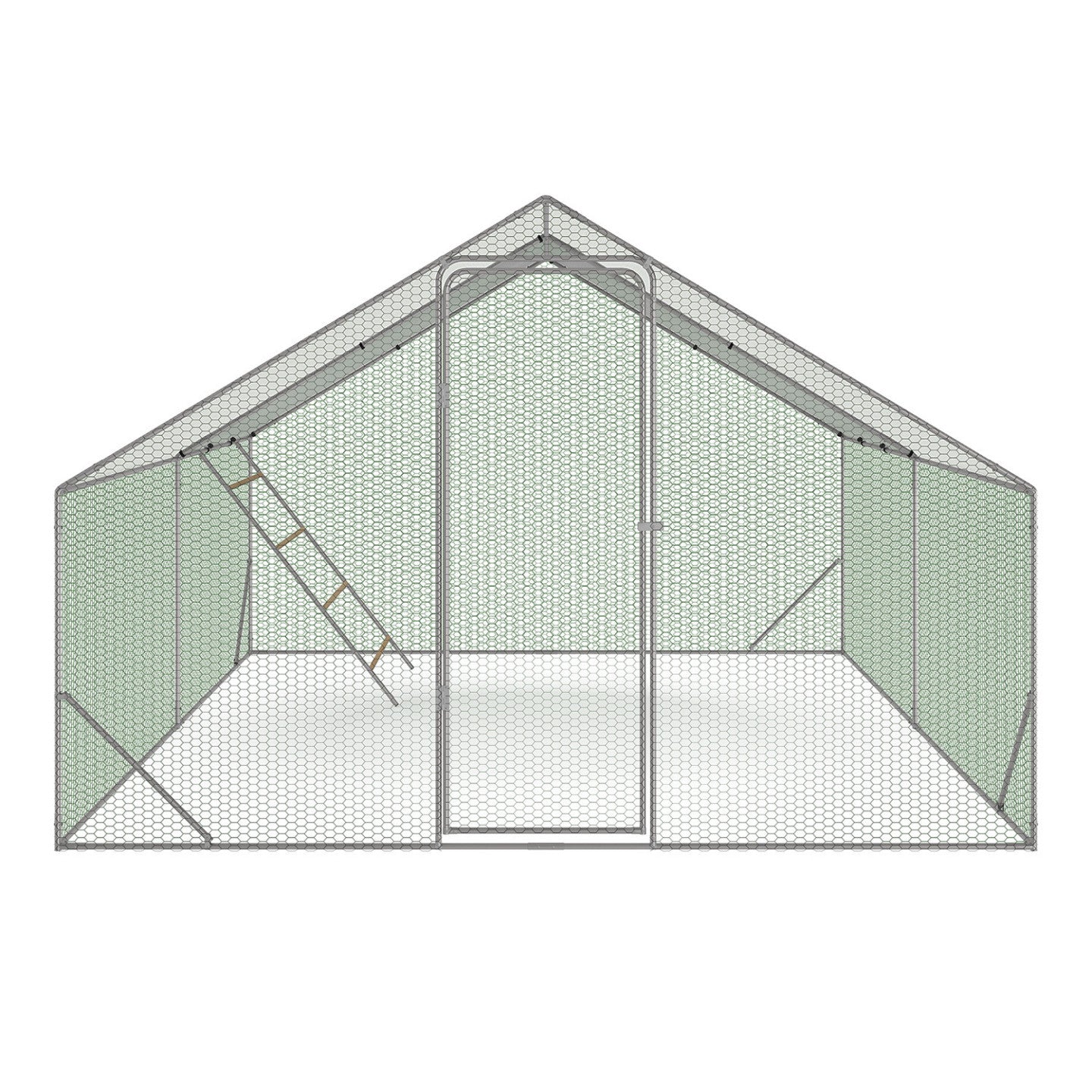 IDMarket - Pollaio 12 m² 4x3 M con grande trespolo 4 livelli in legno di acciaio zincato