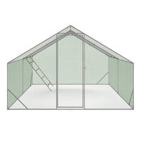 IDMarket - Pollaio 12 m² 4x3 M con grande trespolo 4 livelli in legno di acciaio zincato