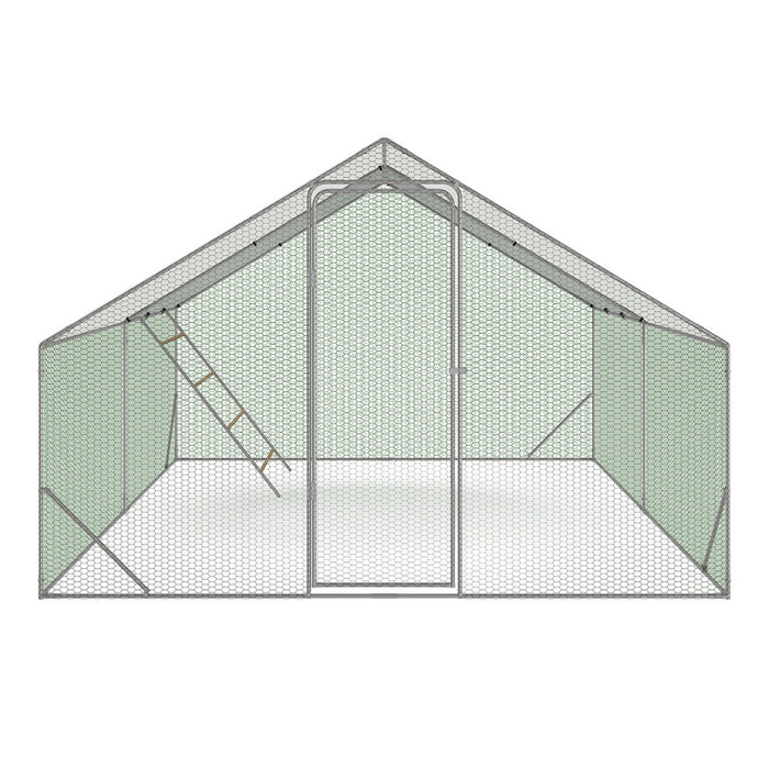 IDMarket - Pollaio 12 m² 4x3 M con grande trespolo 4 livelli in legno di acciaio zincato