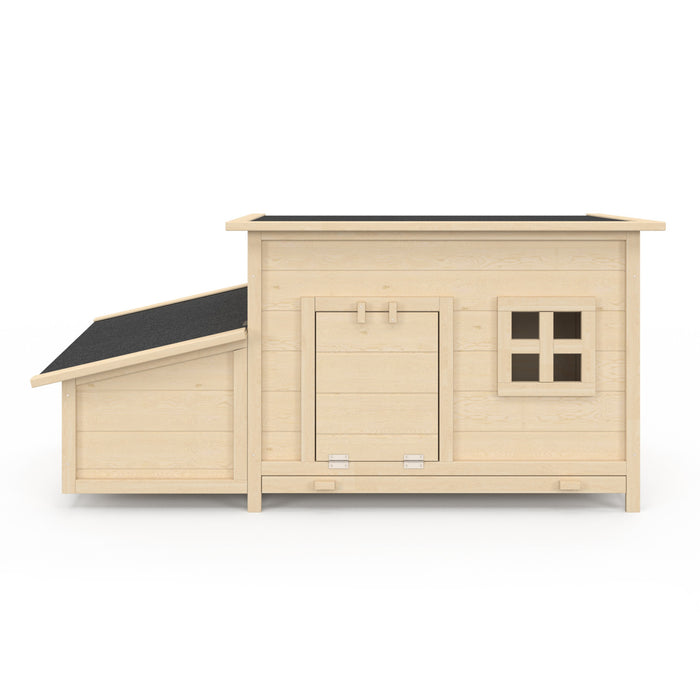 IDMarket - Pollaio a tetto piano su palafitte con cassetta nido in legno, capacità fino a 6 galline