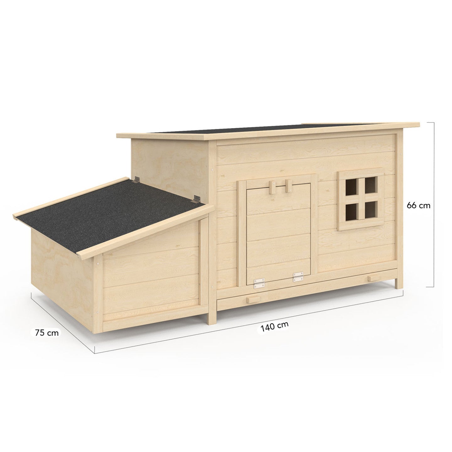 IDMarket - Pollaio a tetto piano su palafitte con cassetta nido in legno, capacità fino a 6 galline