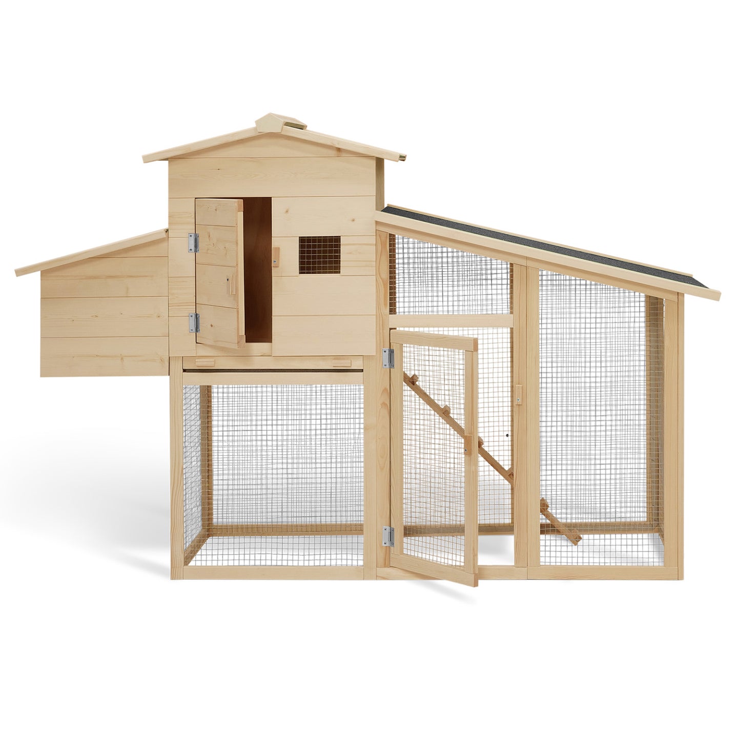 IDMarket - Pollaio con cassetta nido in legno per 2-3 polli COMFORT