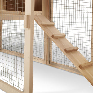 ProBache - Pollaio con doppia conigliera in legno per 2-3 polli VIP XXL