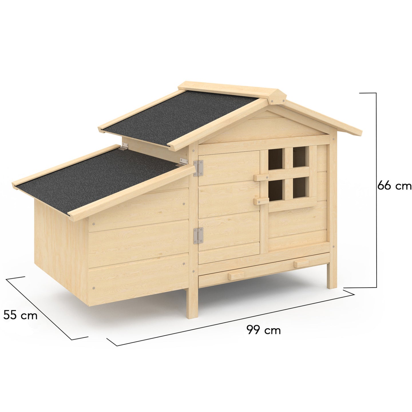 IDMarket - Pollaio su palafitte con cassetta nido in legno per 2-3 polli