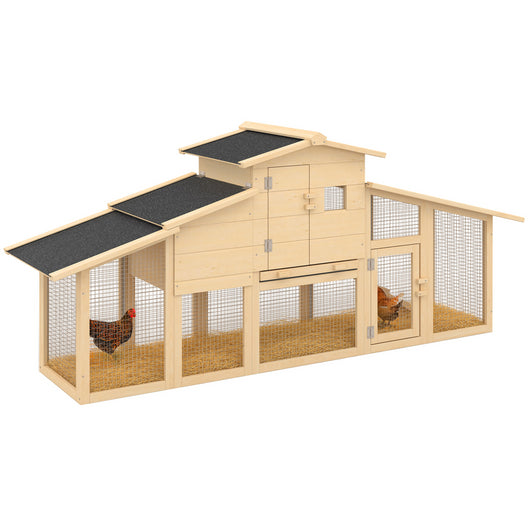 IDMarket - Pollaio VIP con cassetta nido e doppia conigliera in legno XXL