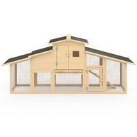 IDMarket - Pollaio VIP con cassetta nido e doppia conigliera in legno XXL