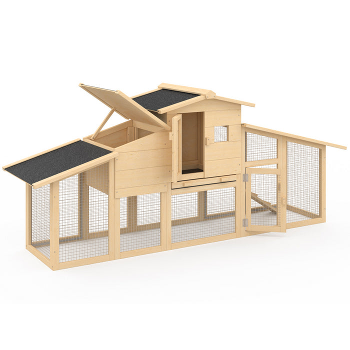 IDMarket - Pollaio VIP con cassetta nido e doppia conigliera in legno XXL