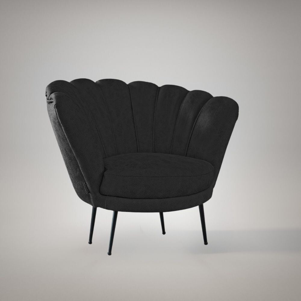 Poltrona a conchiglia in nabuk grigio Orel