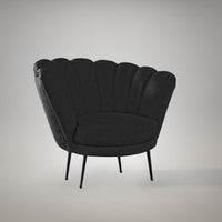 Poltrona a conchiglia in nabuk grigio Orel