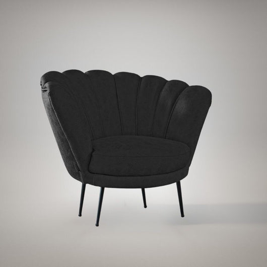 Poltrona a conchiglia in nabuk grigio Orel