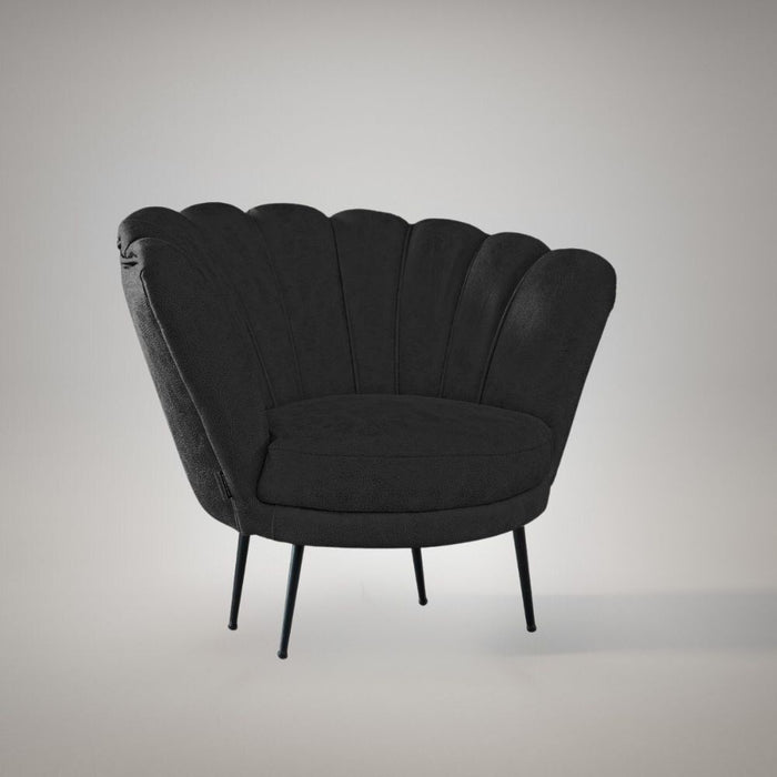 Poltrona a conchiglia in nabuk grigio Orel