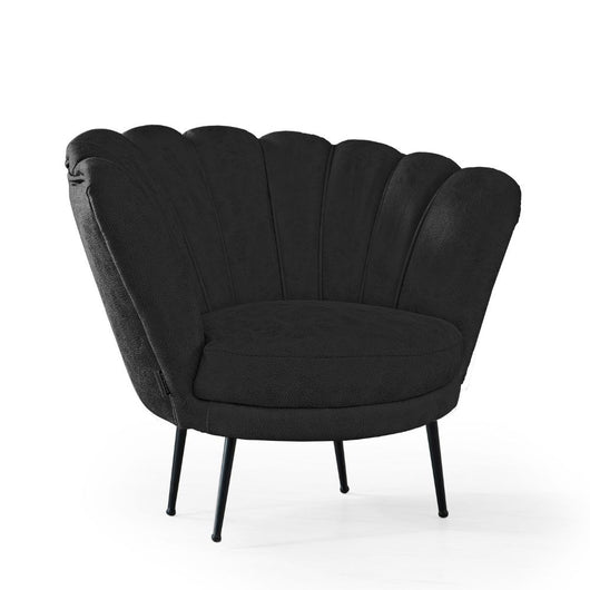 Poltrona a conchiglia in nabuk grigio Orel