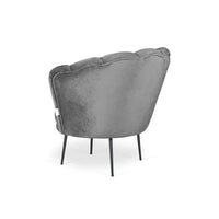 Poltrona a conchiglia in velluto grigio riviera20 Orel
