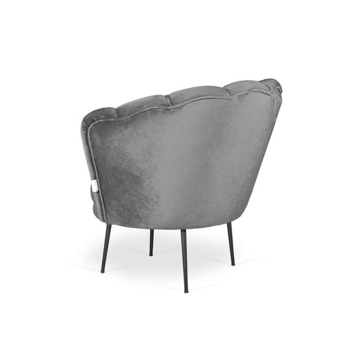 Poltrona a conchiglia in velluto grigio riviera20 Orel