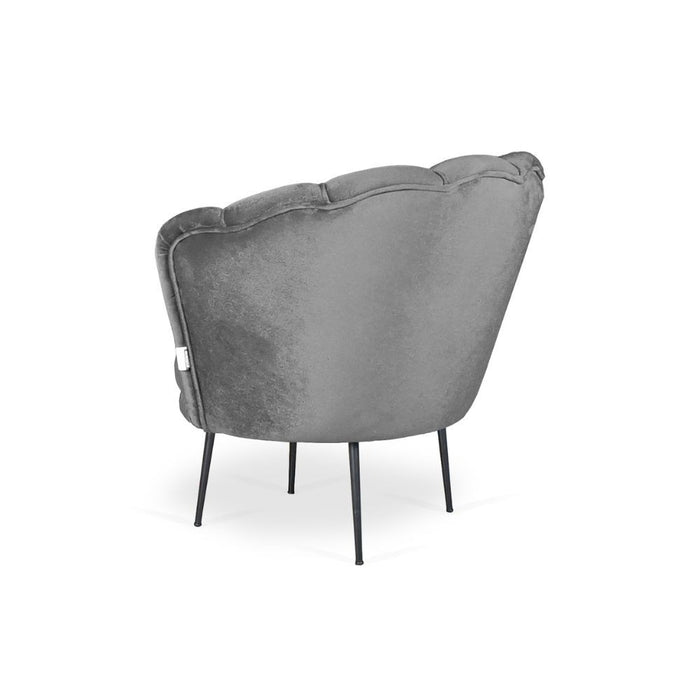 Poltrona a conchiglia in velluto grigio riviera20 Orel