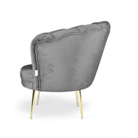 Poltrona a conchiglia in velluto grigio riviera20 Orel