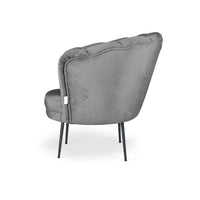 Poltrona a conchiglia in velluto grigio riviera20 Orel