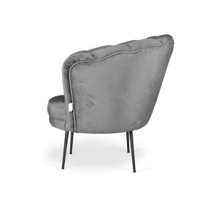 Poltrona a conchiglia in velluto grigio riviera20 Orel
