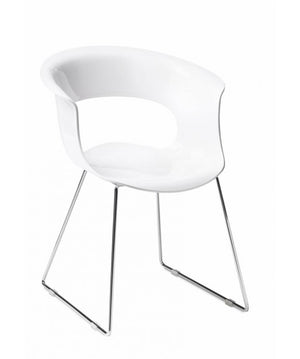 Poltrona a slitta Miss B set da 2 antishock policarbonato Made in Italy SCAB DESIGN - Bianco 310