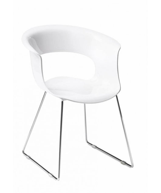 Poltrona a slitta Miss B set da 2 antishock policarbonato Made in Italy SCAB DESIGN - Bianco 310