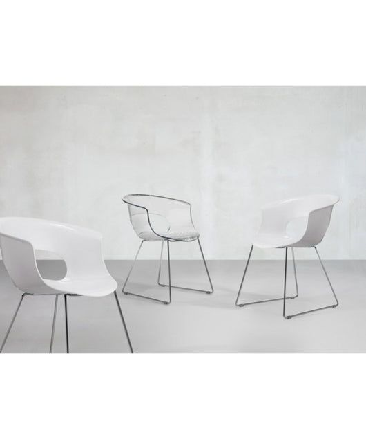 Poltrona a slitta Miss B set da 2 antishock policarbonato Made in Italy SCAB DESIGN - Bianco 310