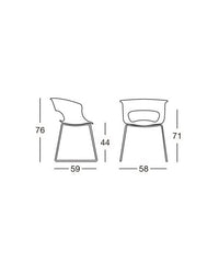 Poltrona a slitta Miss B set da 2 antishock policarbonato Made in Italy SCAB DESIGN - Bianco 310