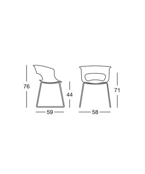 Poltrona a slitta Miss B set da 2 antishock policarbonato Made in Italy SCAB DESIGN - Bianco 310