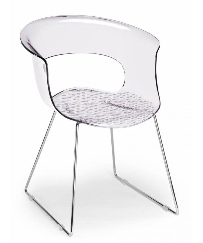 Poltrona a slitta Miss B set da 2 antishock policarbonato Made in Italy SCAB DESIGN - Trasparente 100