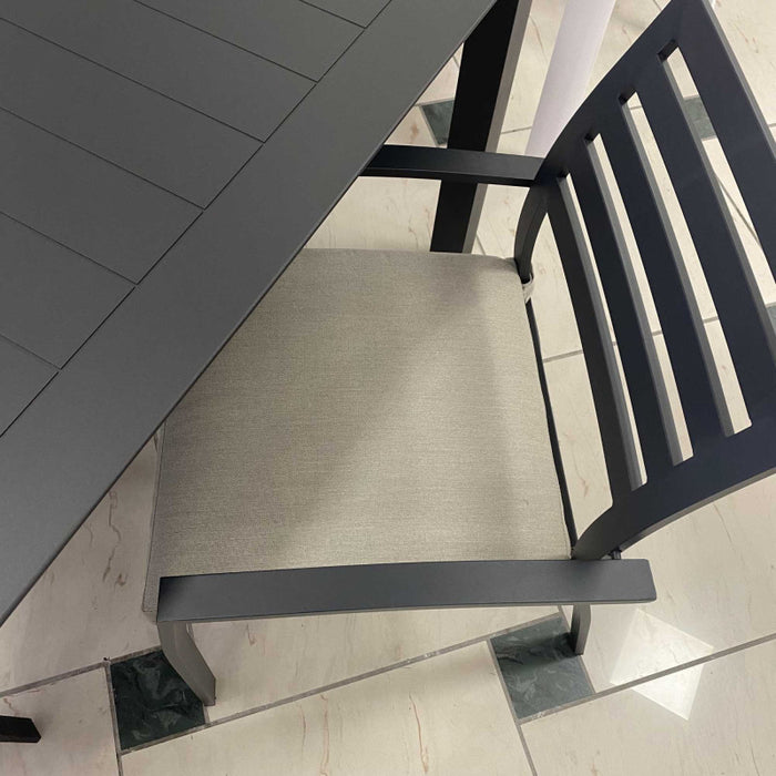 Poltrona alluminio boston antracite con cuscino grigio cm58x57h88