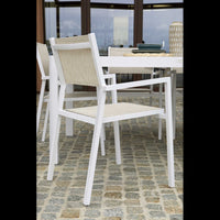 Poltrona alluminio e texilene clevelandbianco opaco cm55x56h86