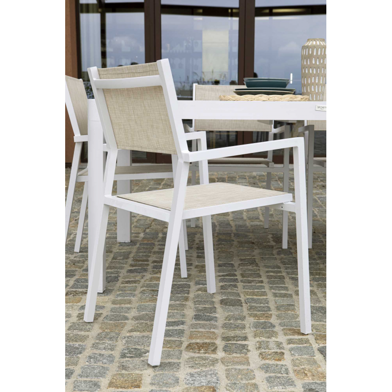 Poltrona alluminio e texilene clevelandbianco opaco cm 55x56h86