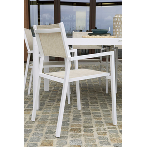 Poltrona alluminio e texilene clevelandbianco opaco cm 55x56h86