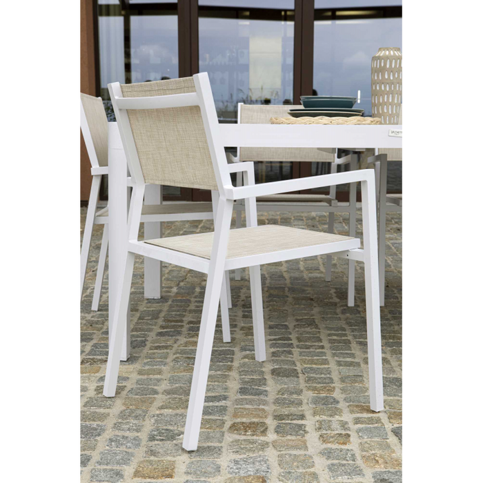 Poltrona alluminio e texilene clevelandbianco opaco cm 55x56h86