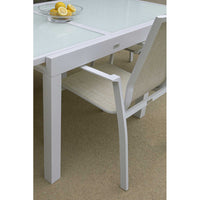 Poltrona alluminio e texilene Clevelandbianco opaco cm 56,5x65h93