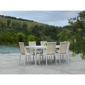 Poltrona alluminio e texilene Clevelandbianco opaco cm 56,5x65h93