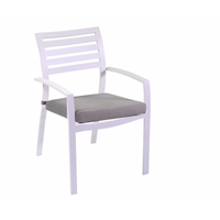 Poltrona alluminio new Boston bianco con cuscini grigio cm 58x57h88