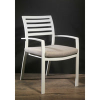 Poltrona alluminio new Boston bianco con cuscini grigio cm 58x57h88